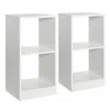 Hivvago 2 Pieces 2-tier Bookcase Set With Anti-toppling Device
