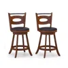Hivvago Set Of 2 Swivel Bar Stool 24 Inch Counter Height Leather Padded Dining Kitchen Chair-24 Inch