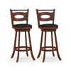 Hivvago 2 Pieces 24/29 Inch Swivel Bar Stools With Curved Backrest And Seat Cushions-29 Inches