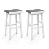 Hivvago 2 Pieces 26/31.5 Inch Upholstered Saddle Barstools With Padded Cushions-31.5 Inches