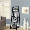 Hivvago 2 Pieces 4-tier Wood Display Storage Bookshelf Set-black