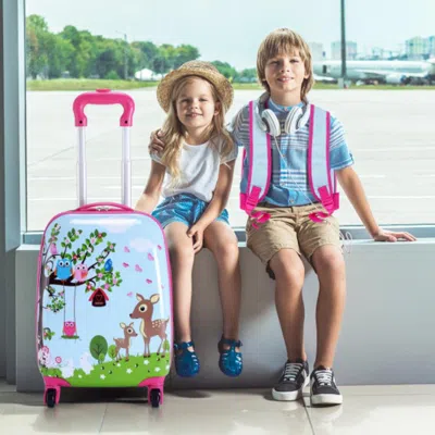 Hivvago 2 Pieces Abs Kids Suitcase Backpack Luggage Set