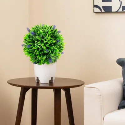 Hivvago 2 Pieces Artificial Lavender Topiary Balls With Flowers