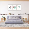 Hivvago 2 Pieces Bamboo Nightstand Sofa Table With Storage Shelf