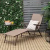 Hivvago 2 Pieces Foldable Chaise Lounge Chair With 2-position Footrest-brown