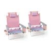 Hivvago 2 Pieces Folding Backpack Beach Chair With Pillow-pink