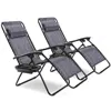 Hivvago 2 Pieces Folding Lounge Chair With Zero Gravity-brown