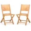 Hivvago 2 Pieces Folding Patio Chairs With Inclined Backrest
