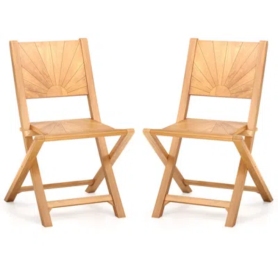 Hivvago 2 Pieces Folding Patio Chairs With Inclined Backrest