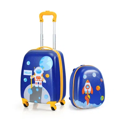 Hivvago 2 Pieces Kids Luggage Set 12 Inch Backpack And 16 Inch Rolling Suitcase