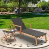 Hivvago 2 Pieces Patio Chaise Lounge And Table Set With 4-level Adjustable Backrest