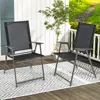 Hivvago 2 Pieces Patio Folding Chairs With Armrests For Deck Garden Yard-gray