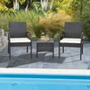 Hivvago 2 Pieces Patio Wicker Dining Armchair Set With Soft Zippered Cushion-set Of 2
