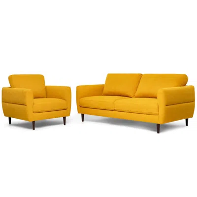 Hivvago 2 Pieces Upholstered Sofa Set With Removable Cushion Covers