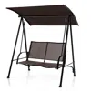 Hivvago 2-seat Outdoor Canopy Swing With Comfortable Fabric Seat And Heavy-duty Metal Frame-navy