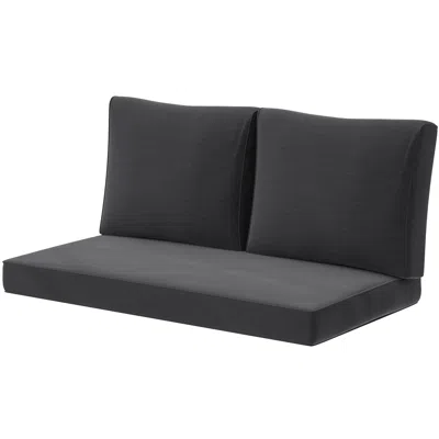 Hivvago 2 Seat Patio Loveseat Cushion Set In Black
