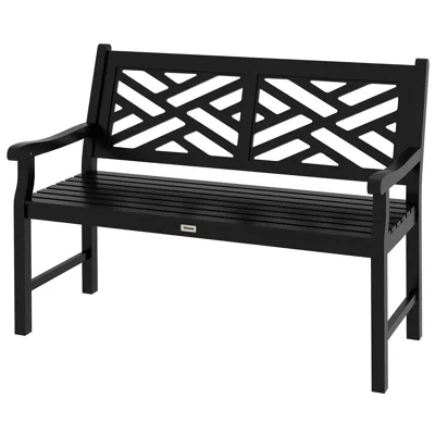 Hivvago 2-seater Patio Bench With Geometric Pattern In Black