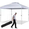 Hivvago 2-tier 10 X 10 Feet Pop-up Canopy Tent With Wheeled Carry Bag-black