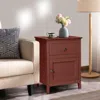 Hivvago 2-tier Accent Table With Spacious Tabletop-cherry