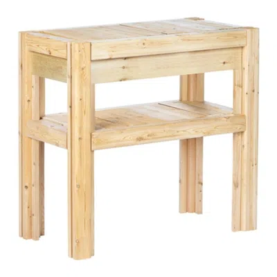 Hivvago 2 Tier Adjustable Cedar Wood Garden Storage Shelves In Neutral