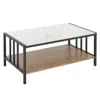 Hivvago 2 Tier Coffee Table With Sintered Stone Tabletop In White