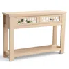 Hivvago 2-tier Console Table With Drawers And Open Storage Shelf-natural