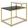 Hivvago 2 Tier End Side Table With Metal Frame And Storage Shelf For Living Room-white