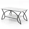 Hivvago 2-tier Faux Marble Coffee Table With Marble Top And Metal Frame-black & White