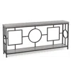 Hivvago 2-tier Faux Marble Top Console Table With Storage Shelf For Hallway-rustic Brown