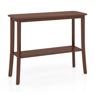Hivvago 2-tier Freestanding Wooden Console Table With Open Shelf In Brown