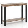Hivvago 2-tier Home Bar Table With Open Shelves And Storage For Home Kitchen Living Room Pub-rustic Brown