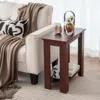 Hivvago 2-tier Modern Compact End Table With Storage Shelf-brown