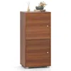 Hivvago 2-tier Modern Style Nightstand With Drawer And Open Shelf-walnut
