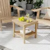 Hivvago 2-tier Outdoor Side Table With Shelf For Porch Deck Garden