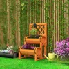 Hivvago 2-tier Raised Garden Bed With 2 Cylindrical Planter Boxes And Trellis-orange