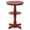 Hivvago 2-tier Round High Top Bar Table With Storage Shelf And Pedestal Base-espresso