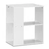 Hivvago 2-tier Side End Table With Storage Shelves -white