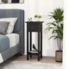 Hivvago 2 Tier Slim Nightstand Bedside Table With Drawer Shelf-black