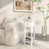 Hivvago 2 Tier Slim Nightstand Bedside Table With Drawer Shelf-white