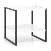 Hivvago 2-tier Square End Table With Storage Shelf Reversible Design-white
