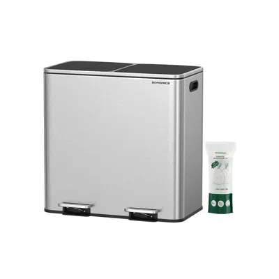 Hivvago 2 X 10.6 Gallon (2 X 40 L) Trash Can For Kitchen In Gray