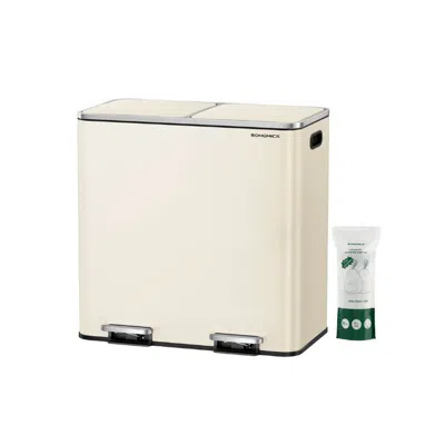 Hivvago 2 X 10.6 Gallon (2 X 40 L) Trash Can For Kitchen In Neutral