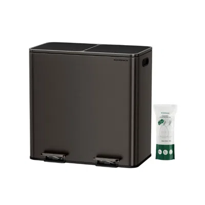 Hivvago 2 X 10.6 Gallon (2 X 40 L) Trash Can For Kitchen In Brown