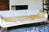 Hivvago 2" X 6" Green Natural Off White Medical Grade Double Sheepskin Throw Blanket In Neutral