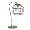 Hivvago 20" Antiqued Brass Metal Novelty Table Lamp With Antiqued Brass Globe Shade In Metallic