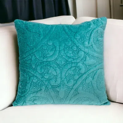 Hivvago 20" Aqua Cotton Blend Throw Pillow