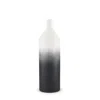 Hivvago 20" Black And White Ombre Metal Table Vase In Gray