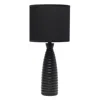 Hivvago 20" Black Ceramic Novelty Table Lamp With Black Drum Shade In Black