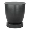Hivvago 20" Black Iron Round Pedestal End Table In Black