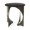 Hivvago 20" Black Marble Round End Table In Black
